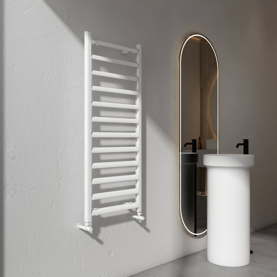 Scaldasalviette Carisa Lara L in Alluminio Design Moderno Bianco 