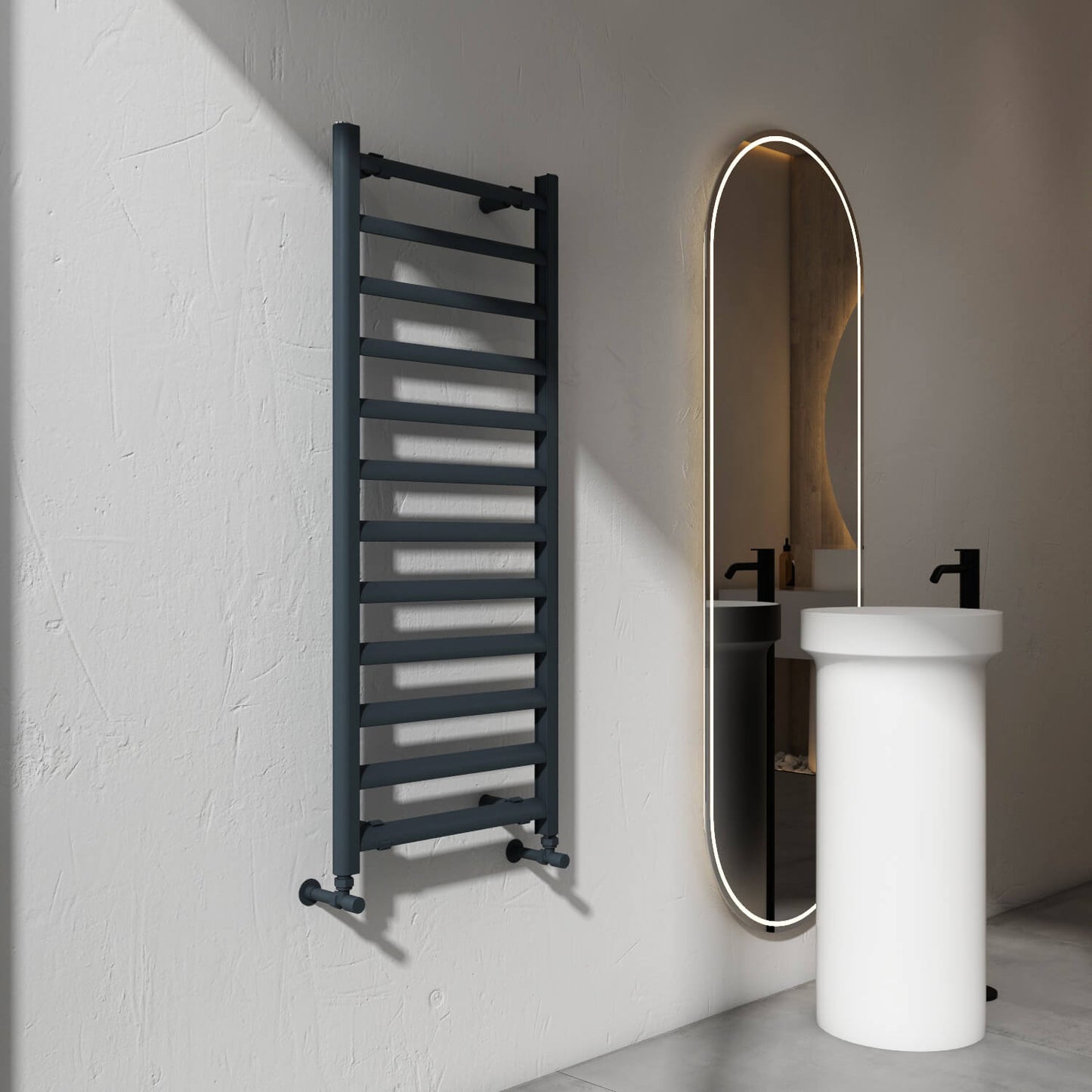 Scaldasalviette Carisa Lara L in Alluminio Design Moderno Antracite 