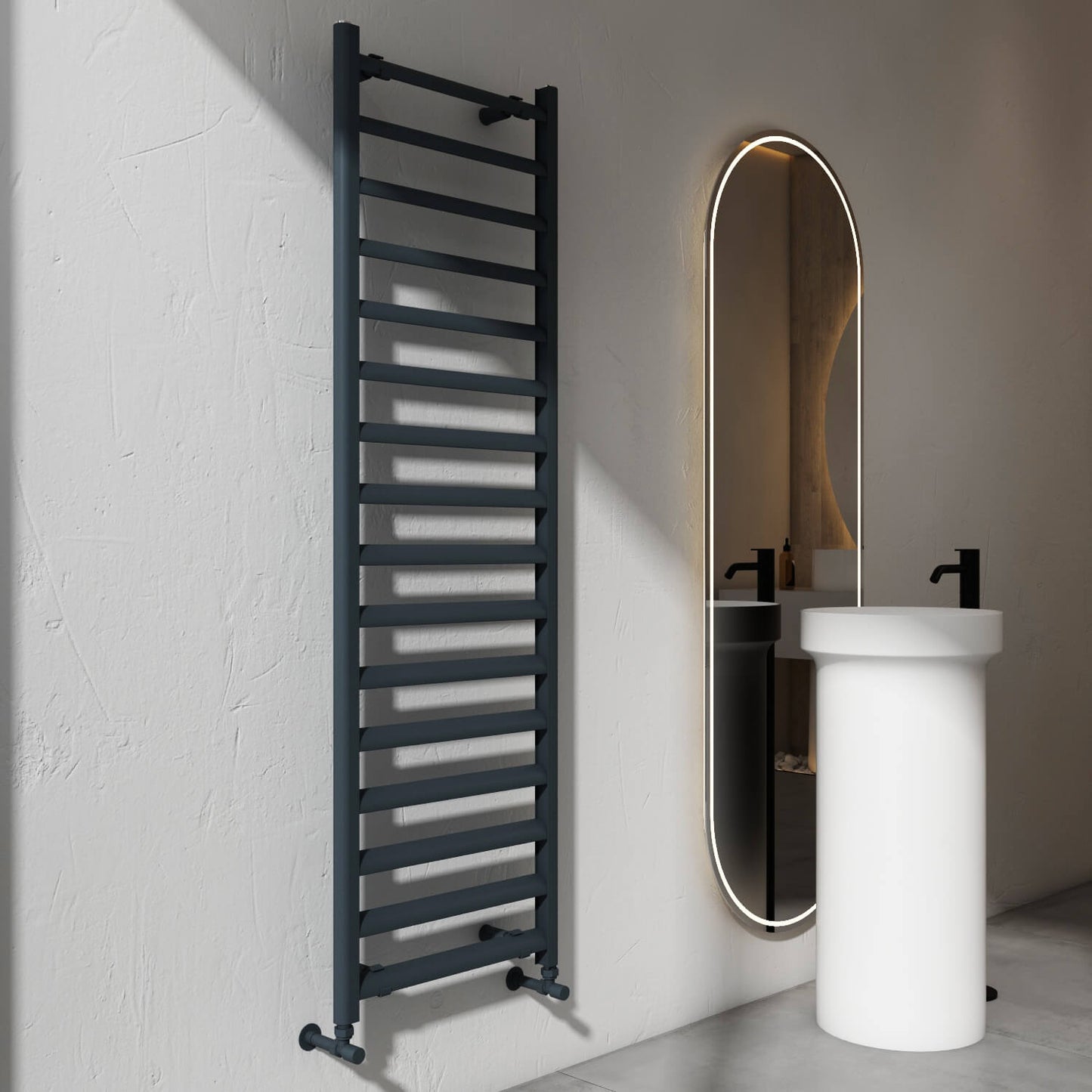 Scaldasalviette Carisa Lara L in Alluminio Design Moderno Antracite 