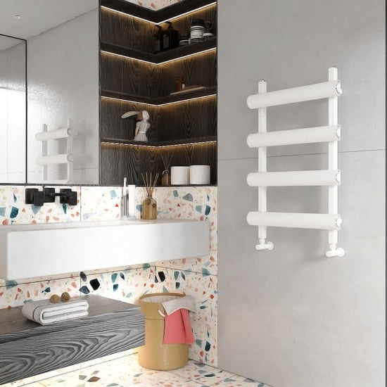 Scaldasalviette Carisa Moon in Alluminio Design Moderno Bianco 