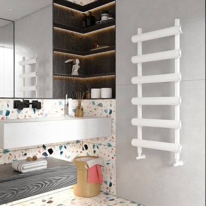 Scaldasalviette Carisa Moon in Alluminio Design Moderno Bianco 