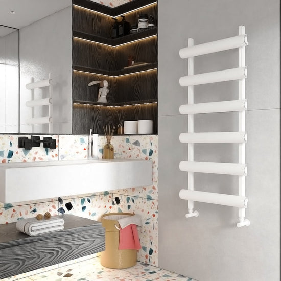 Scaldasalviette Carisa Moon in Alluminio Design Moderno Bianco 