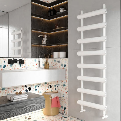 Scaldasalviette Carisa Moon in Alluminio Design Moderno Bianco 