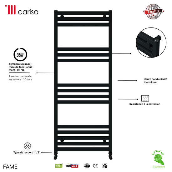 Scaldasalviette Carisa Fame in Alluminio Design Moderno Antracite 