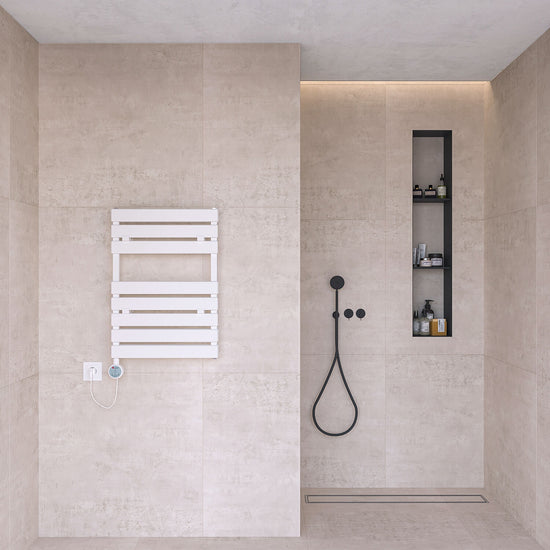 Plata Scaldasalviette Elettrico Doppia Vasca 300W Bianco 700 x 490 mm - Digitale 