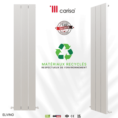 Carisa Elvino Termoarredo Verticale in Alluminio Design Moderno Bianco 
