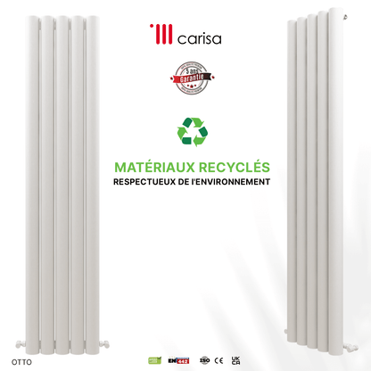Carisa Otto Termoarredo Verticale in Alluminio Design Moderno Bianco 