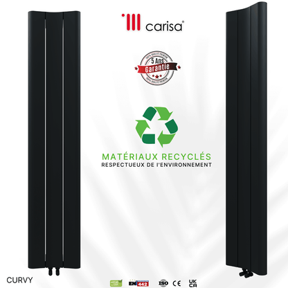 Carisa Curvy Termoarredo Verticale in Alluminio Design Moderno Antracite 