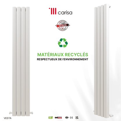 Carisa Vesta Termoarredo Verticale in Alluminio Design Moderno Bianco 