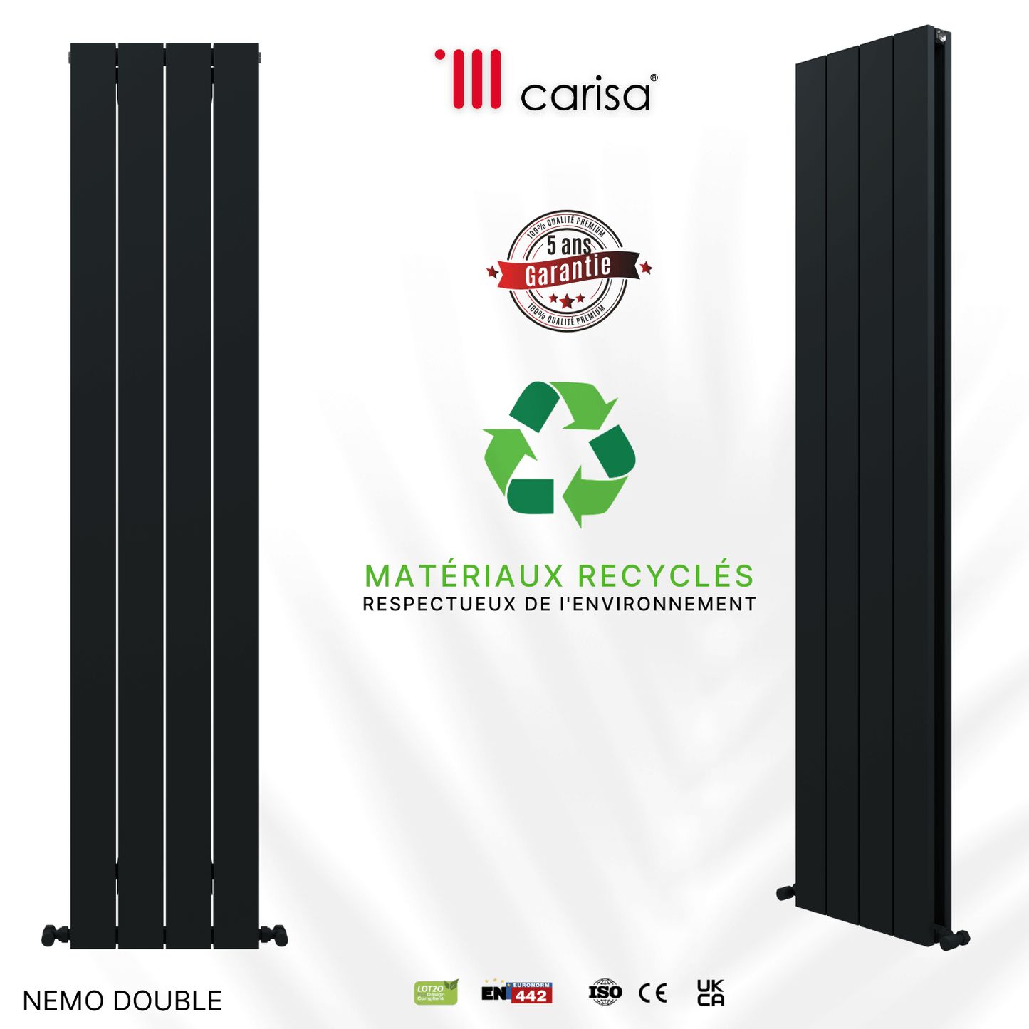 Carisa Nemo Termoarredo Verticale in Alluminio Design Moderno Antracite 
