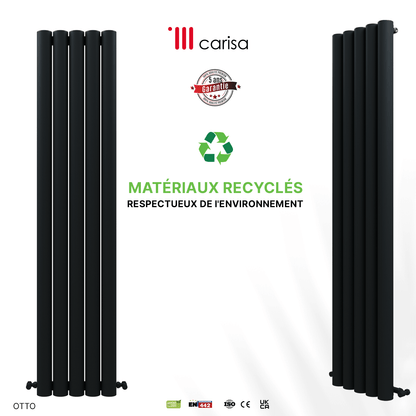 Carisa Otto Termoarredo Verticale in Alluminio Design Moderno Antracite 