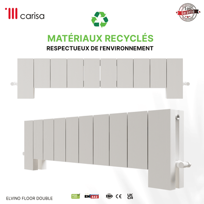 Carisa Elvino Termoarredo da Terra in Alluminio Orizzontale Design Moderno Bianco 
