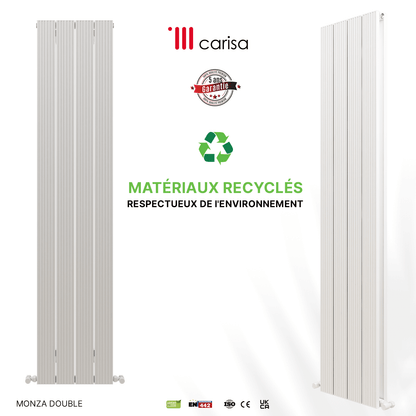 Radiatore verticale in alluminio Carisa Monza Design Moderno Bianco 