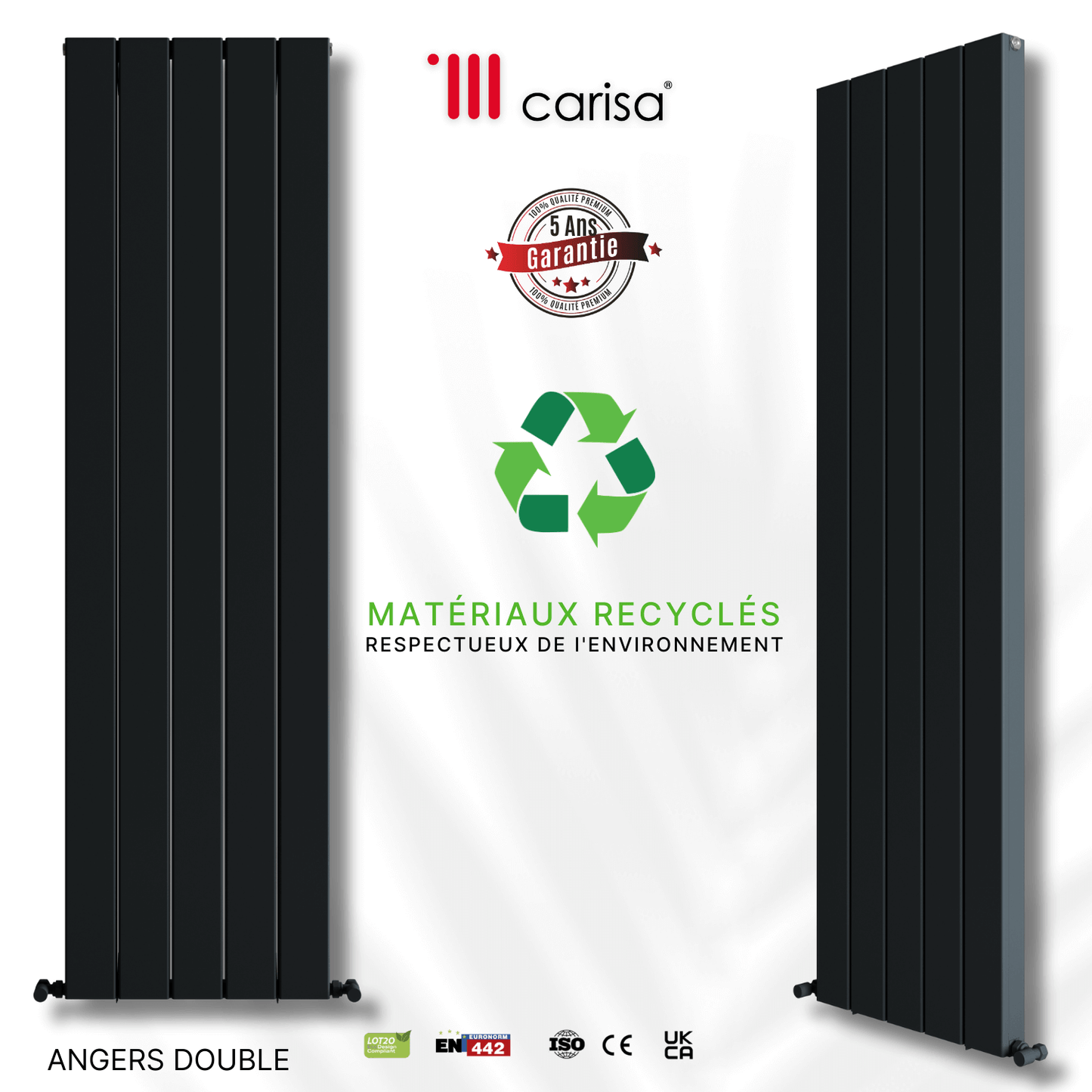 Carisa Angers Termoarredo Verticale in Alluminio Design Moderno Antracite 