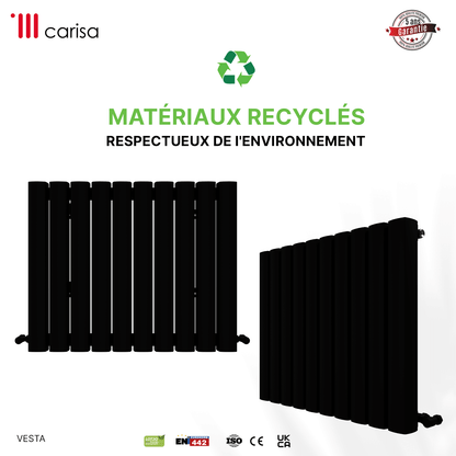 Carisa Vesta Termoarredo Orizzontale in Alluminio Design Moderno Nero 
