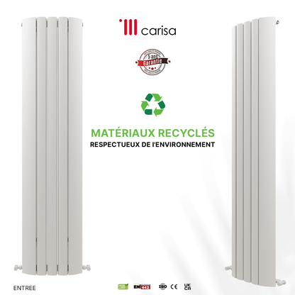 Carisa Gaia Termoarredo Verticale in Alluminio Design Moderno Bianco 