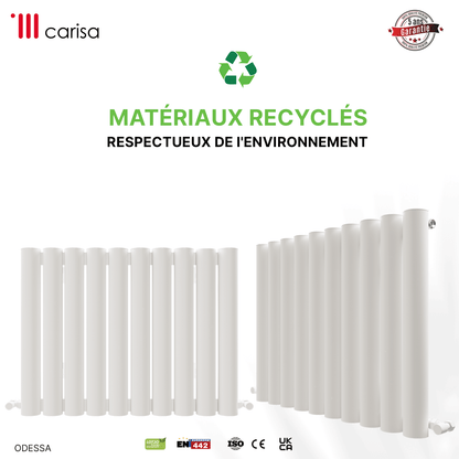 Carisa Odessa Termoarredo Orizzontale in Alluminio Design Moderno Bianco 