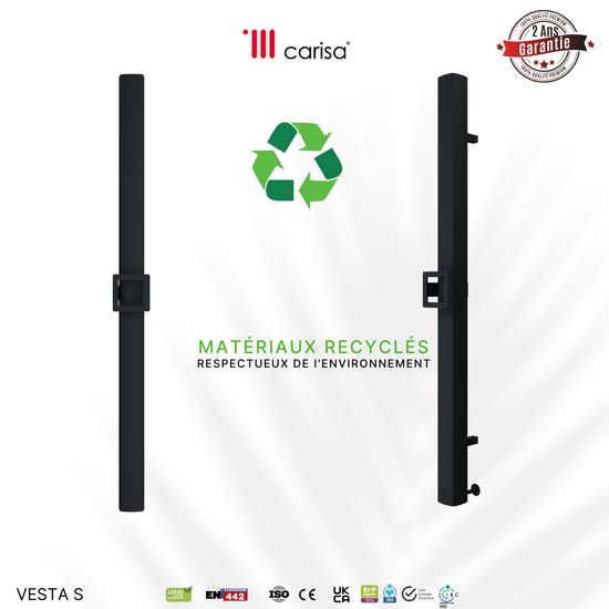 Carisa Vesta Portasciugamani Elettrico Singolo Design Moderno Antracite 