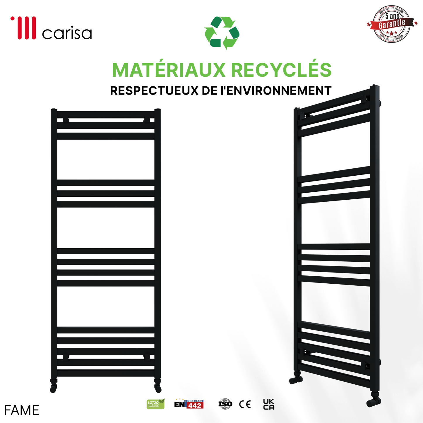Scaldasalviette Carisa Fame in Alluminio Design Moderno Antracite 