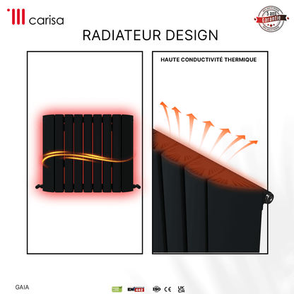 Termoarredo Orizzontale Carisa Gaia in Alluminio Design Moderno Antracite 
