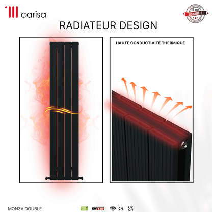 Radiatore verticale in alluminio Carisa Monza Design Moderno Antracite 