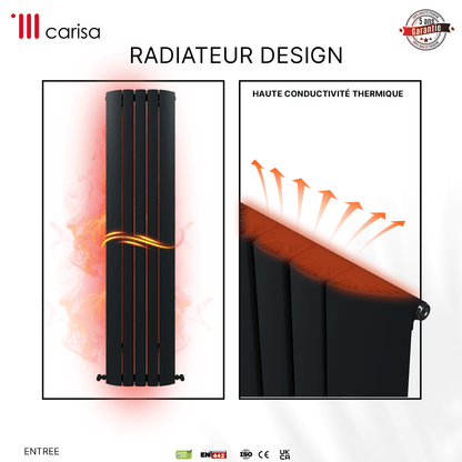Carisa Gaia Termoarredo Verticale in Alluminio Design Moderno Antracite 