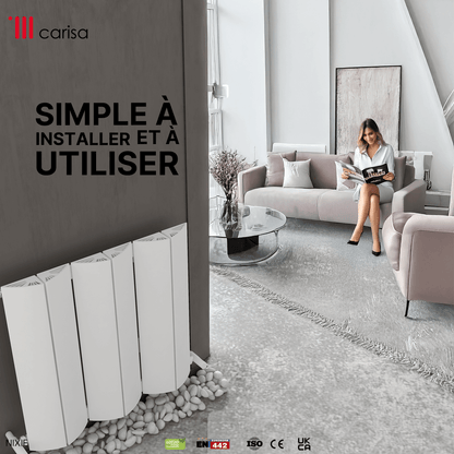 Carisa Nixie Termoarredo Orizzontale in Alluminio Design Moderno Bianco 
