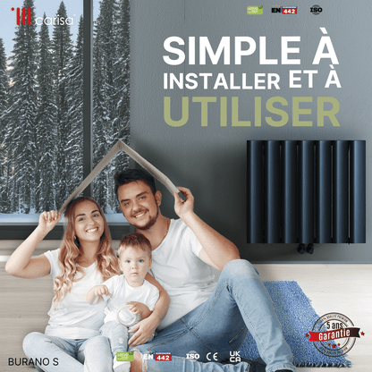 Termoarredo Orizzontale Carisa Burano S in Alluminio Design Moderno Antracite 