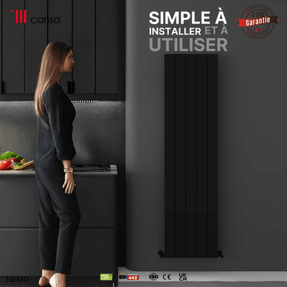 Carisa Nemo Termoarredo Verticale in Alluminio Design Moderno Antracite 