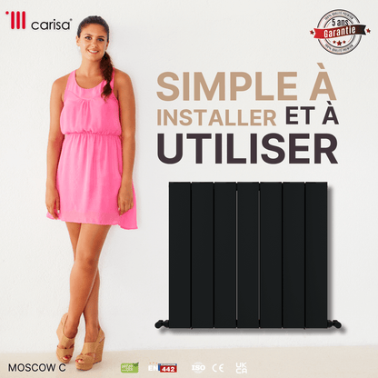 Carisa Mosca C Termoarredo Orizzontale in Alluminio Design Moderno Antracite 