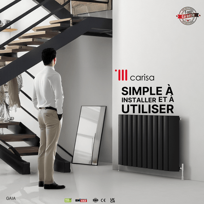 Termoarredo Orizzontale Carisa Gaia in Alluminio Design Moderno Antracite 