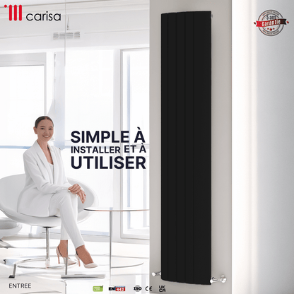 Carisa Gaia Termoarredo Verticale in Alluminio Design Moderno Antracite 