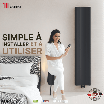 Carisa Curvy Termoarredo Verticale in Alluminio Design Moderno Antracite 