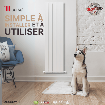 Carisa Mosca C Termoarredo Verticale in Alluminio Design Moderno Bianco 