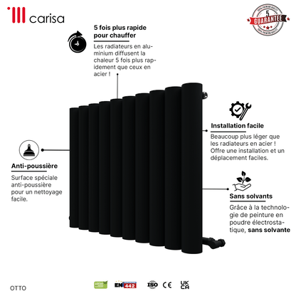 Carisa Otto Termoarredo Orizzontale in Alluminio Design Moderno Antracite 