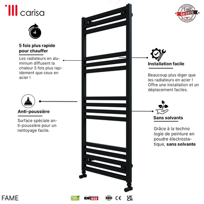 Scaldasalviette Carisa Fame in Alluminio Design Moderno Antracite 