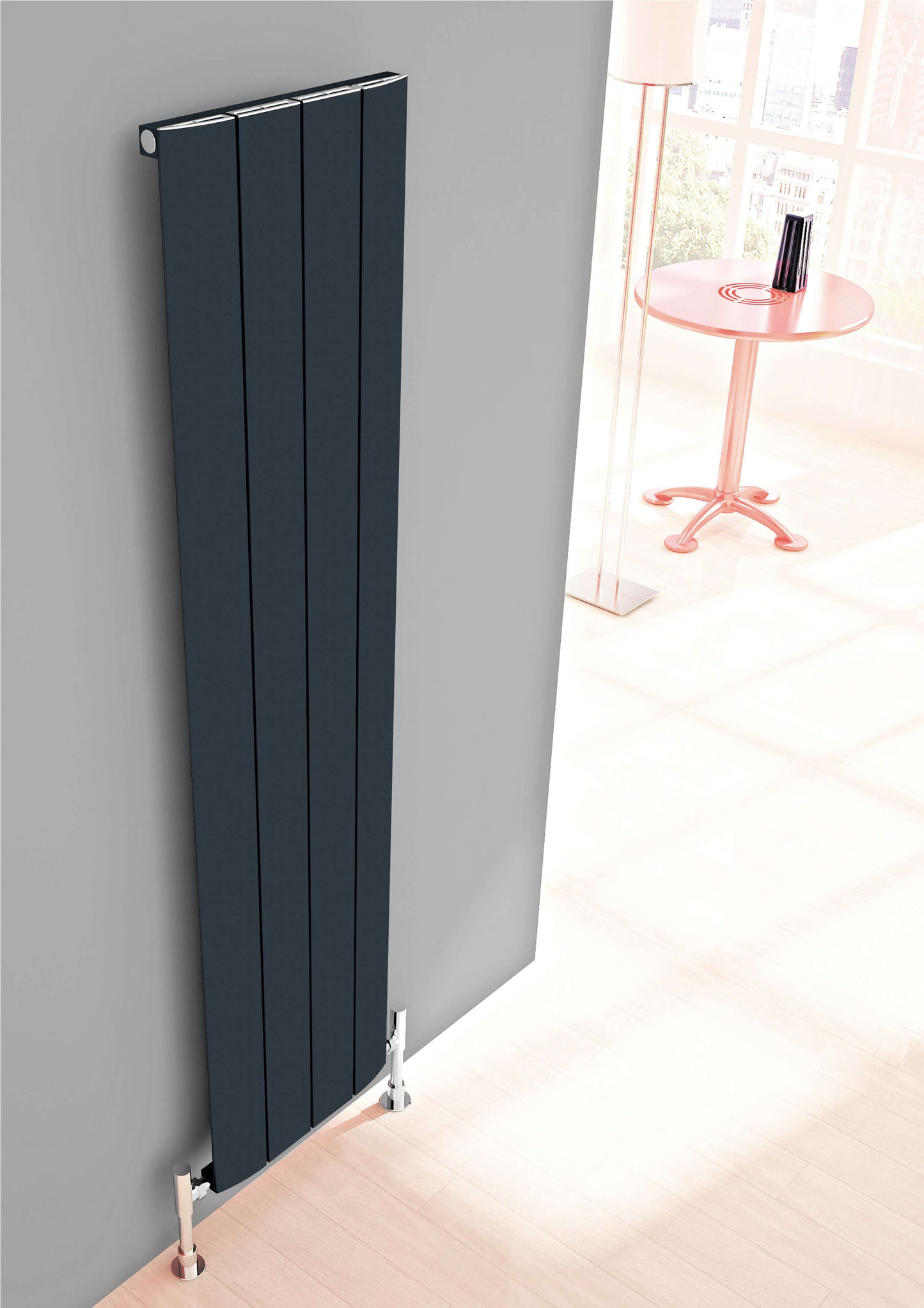 Termoarredo Carisa Slim Verticale in Alluminio Design Moderno Antracite 