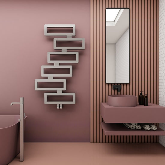 Scaldasalviette Carisa Domino in Acciaio Inox dal Design Moderno Lucido a Specchio 