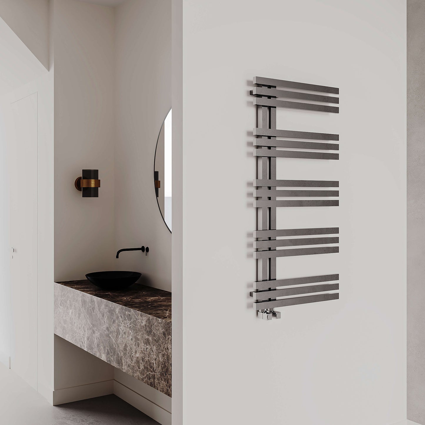 Scaldasalviette Carisa Alias ​​in Acciaio Inox dal Design Moderno Satinato Lucido 