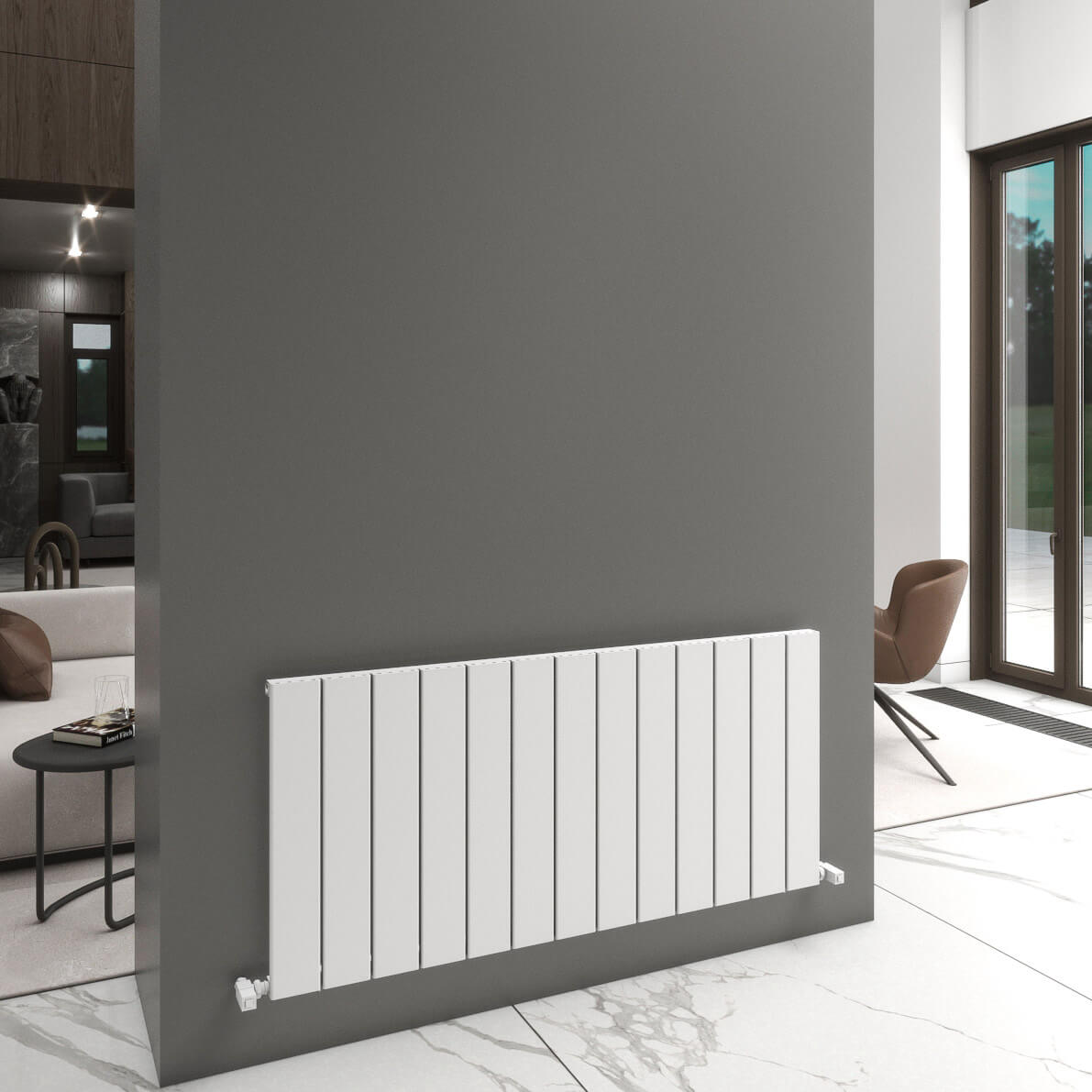 Carisa Angers Termoarredo Orizzontale in Alluminio Design Moderno Bianco 