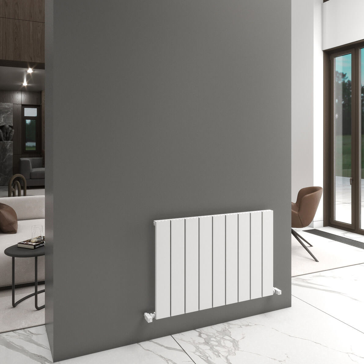 Carisa Angers Termoarredo Orizzontale in Alluminio Design Moderno Bianco 