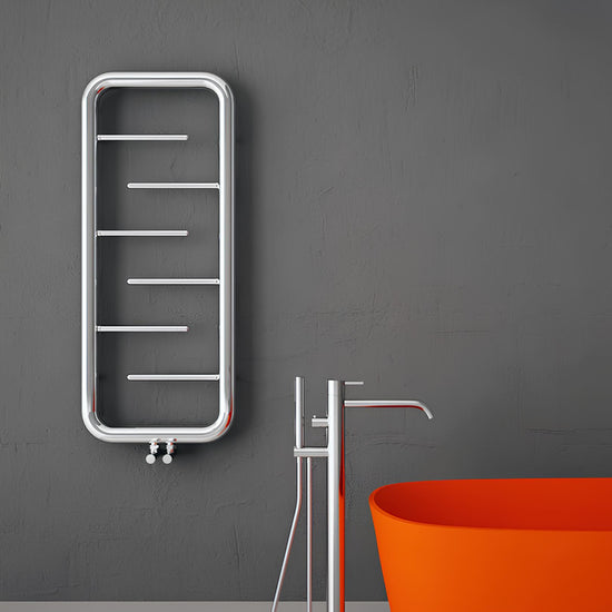 Scaldasalviette Carisa Aren in Acciaio Inox dal Design Moderno Lucido a Specchio 