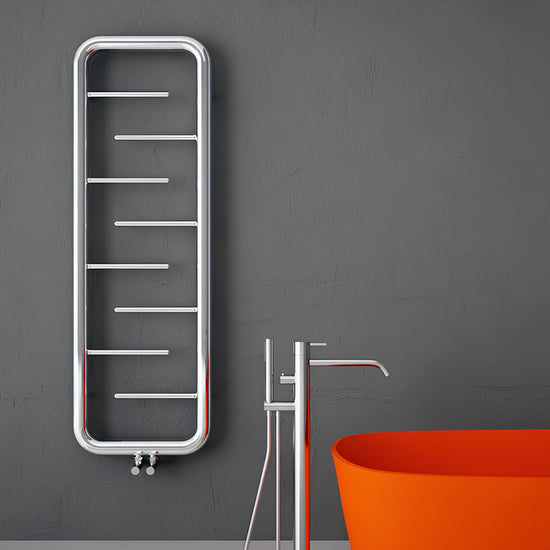 Scaldasalviette Carisa Aren in Acciaio Inox dal Design Moderno Lucido a Specchio 