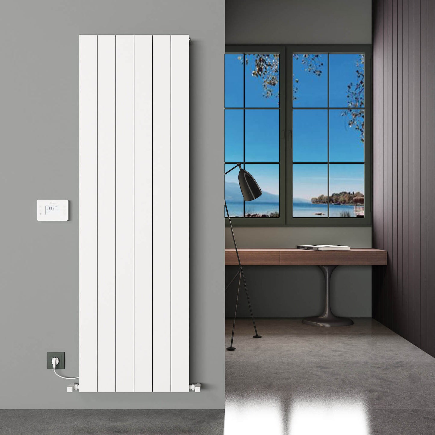 Carisa Boreas Hybrid N Termoarredo Elettrico Verticale Design Moderno Bianco 