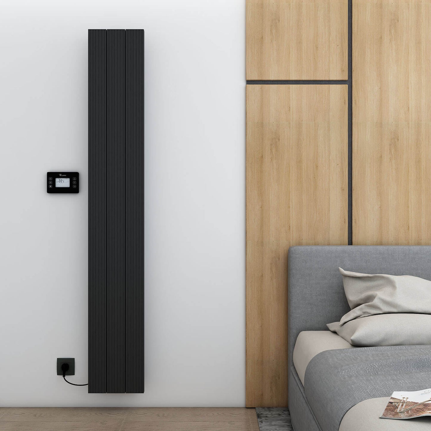 Termoarredo Elettrico Verticale Carisa Boreas M Design Moderno Nero 