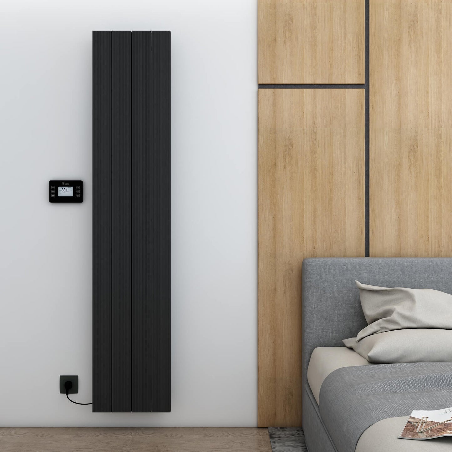 Termoarredo Elettrico Verticale Carisa Boreas M Design Moderno Nero 