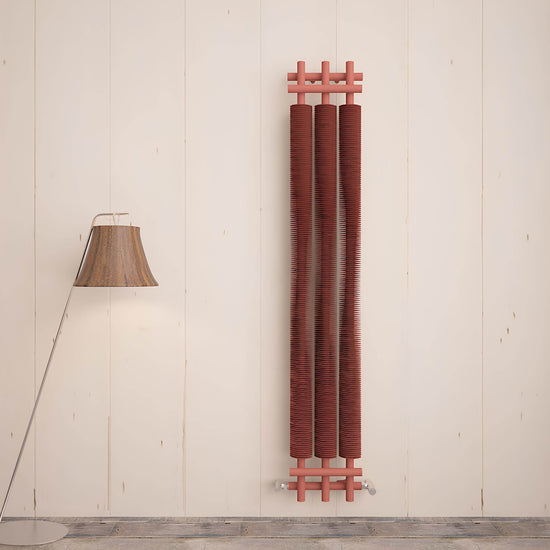 Carisa Dora Termoarredo Verticale in Acciaio Design Moderno Rame Opaco Metallizzato 