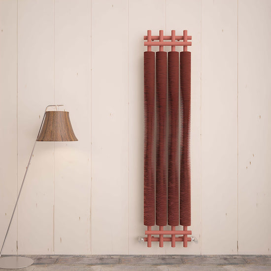 Carisa Dora Termoarredo Verticale in Acciaio Design Moderno Rame Opaco Metallizzato 