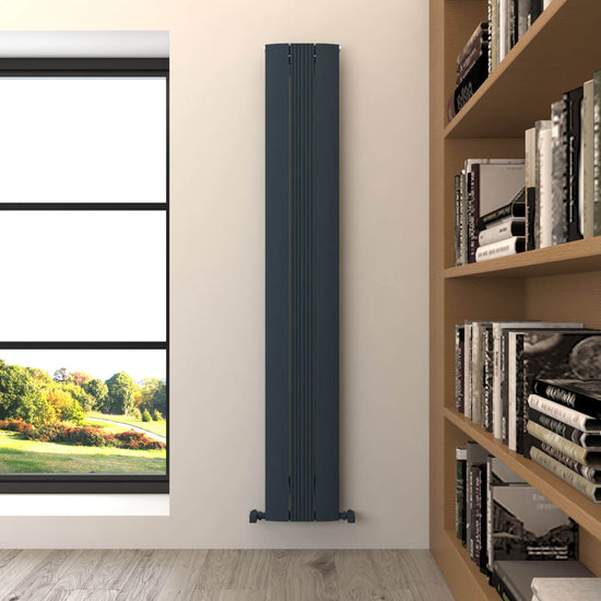 Carisa Dune Termoarredo Verticale in Alluminio Design Moderno Antracite 