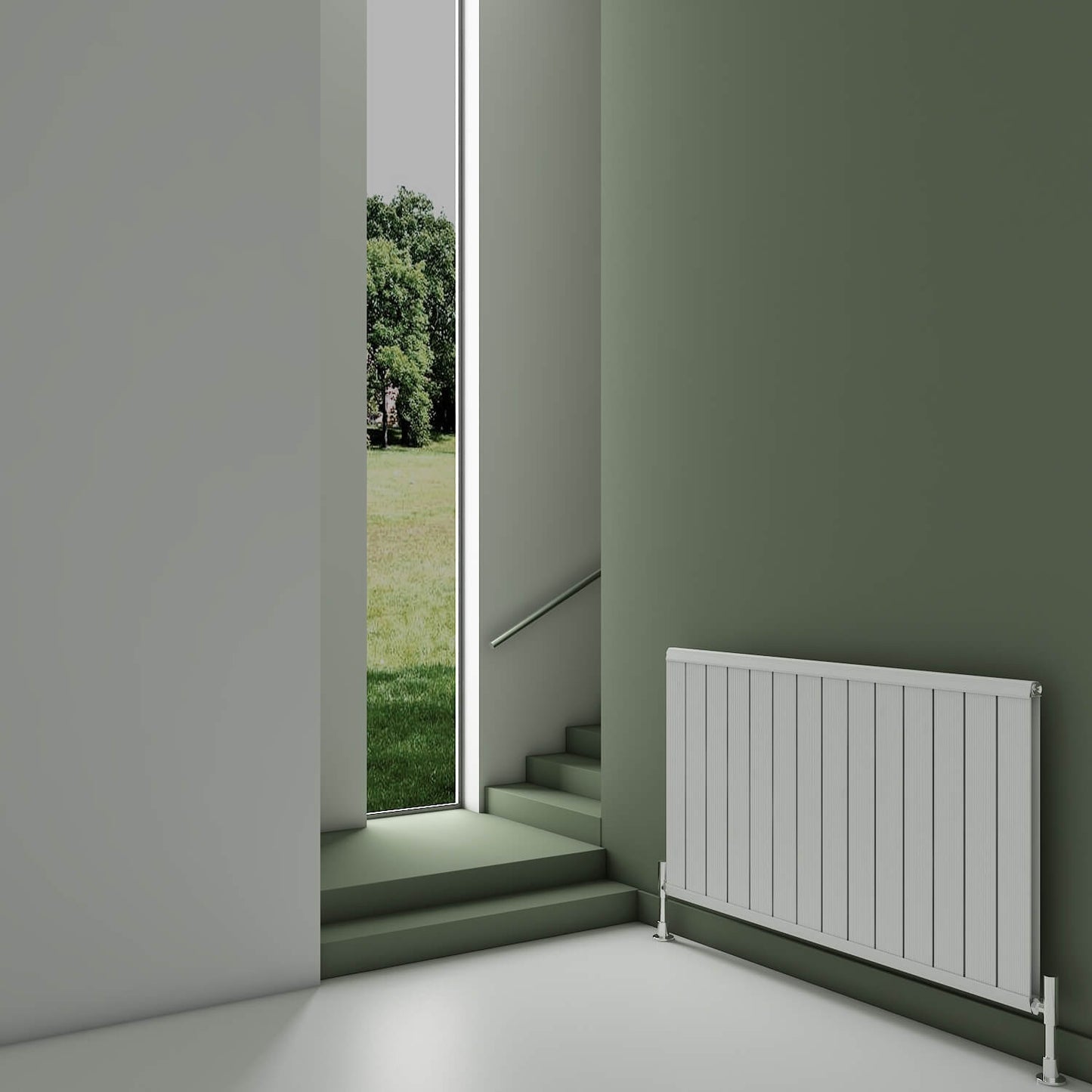 Termoarredo Orizzontale Carisa Elite in Alluminio Design Moderno Bianco 